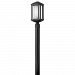 1391BK-GU24 - Hinkley Lighting - Castelle - One Light Outdoor Post Mount GU24 Black Finish with Ribbed Etched Cylinder Glass - Castelle