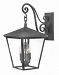 1435DZ-LL - Hinkley Lighting - Trellis - Four Light Outdoor Large Wall Mount LED CandelabraAged Zinc Finish with Clear Glass -