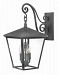 1435DZ - Hinkley Lighting - Trellis - Four Light Outdoor Large Wall Mount CandelabraAged Zinc Finish with Clear Glass -