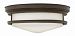 3304OZ-L720 - Hinkley Lighting - Hadley - 20 Interior Ceiling Flush Mount 48W LED 277v Oil Rubbed Bronze Finish with Etched Opal Glass -