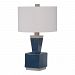 26223-1 - Uttermost - Jorris - 1 Light Table Lamp Deep Blue Glaze/Gray Concrete Finish with Light Gray Fabric Shade - Jorris