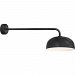 DM14MBKWT3LC30 - Troy Lighting - Dome - 14 Inch One Light Wall Sconce with Curve Arm 30" Black Finish with Gloss White Glass - Dome
