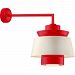 AE16LED18RDSGW3LM18 - Troy Lighting - Aero - 16 Inch 18W 1 LED Multi Shade Wall Sconce with Miter Arm 18" Red Finish with Semi Gloss White Shade - Aero