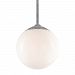 GL16MGA2HS24GA - Troy Lighting - Globe - 16 Inch One Light Pendant Galvanized Finish with White Acrylic Glass - Globe