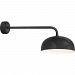 DM16MBKWT3LC30 - Troy Lighting - Dome - 16 Inch One Light Wall Sconce with Curve Arm 30" Black Finish with Gloss White Glass - Dome