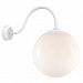 GL16MWT2LL23WT - Troy Lighting - Globe - 12 Inch One Light Wall Mount with Loop Arm Gloss White Finish with White Acrylic Glass - Globe