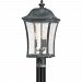 BDS9010AGV - Quoizel Lighting - Bardstown - 3 Light Outdoor Post Lantern Aged Verde Finish with Clear Seedy Glass - Bardstown