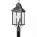BRS9009AGV - Quoizel Lighting - Branson - 3 Light Outdoor Post Lantern Aged Verde Finish with Clear Seedy Glass - Branson