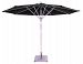 781sr50 - Galtech International - 11' Deluxe Pulley Lift Commercial Round Umbrella 50: Black SR: SilverSunbrella Solid Colors - Quick Ship -