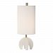 29633-1 - Uttermost - Alanea - 1 Light Buffet Lamp Polished Alabaster/Brushed Brass Finish with White Linen Fabric Shade - Alanea