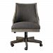 23431 - Uttermost - Aidrian - 39 inch Desk Chair Warm Charcoal Gray Linen/Polished Nickel/Heavy Gray Wash Finish - Aidrian