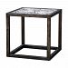 25840 - Uttermost - Baruti - 24 Inch Iron Frame End Table Aged White Finish with Clear Tempered Glass - Baruti