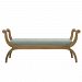 23467 - Uttermost - Allier - 27 Scroll Bench Natural Weathered Oak Stain/Woven Sea Glass Finish - Allier