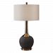 27779 - Uttermost - Arnav - 1 Light Table Lamp Matte Black/Metallic Golden Bronze Glaze Finish with Light Gray Linen Fabric Shade - Arnav