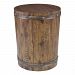25327 - Uttermost - Ceylon - 24 inch Wine Barrel Accent Table Weathered Walnut Stain/Burnished Brushed Steel Finish - Ceylon