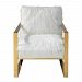 23438 - Uttermost - Delphine - 31 inch Accent Chair Crisp White Faux Shearl/Stainless Steel Finish - Delphine