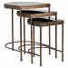 24908 - Uttermost - India - 24 inch Nesting Tables (Set of 3) Antique Brushed Gold Finish with Beveled Glass - India