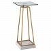 24907 - Uttermost - Mackean - 23 inch Modern Drink Table Metallic Gold Leaf Finish with Clear Glass - Mackean