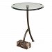 24817 - Uttermost - Levi - 24.5 Accent Table Coffee Bronze/Natural Brown Finish with Beveled Glass - Levi