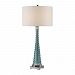 27732 - Uttermost - Mecosta - One Light Table Lamp Translucent Sky Blue/Polished Nickel Finish with White Linen Fabric Shade - Mecosta