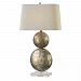 27758 - Uttermost - Ordona - 1 Light Table Lamp Antiqued Metallic Silver Champagne Leaf/Crystal Finish with Light Gray Linen Fabric Shade - Ordona