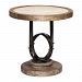 25841 - Uttermost - Sydney - 24 inch Accent Table Light Oak/Oatmeal Glaze/Natural Beveled Stone/Aged Steel Finish - Sydney
