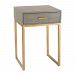 180-010 - GUILD MASTER - 24 Side Table Gold/Grey Faux Shagreen Finish -