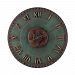 128-1004 - GUILD MASTER - 31.5 Roman Numeral Outdoor Wall Clock Gold/Marilia Verde Finish -