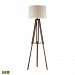 D2817-LED - GUILD MASTER - 62 9.5W 1 LED Floor Lamp Oil Rubbed Bronze/Walnut Finish with Louis Fabric/Off-White Shade -