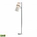 D2730-LED - GUILD MASTER - 70 9.5W 1 LED Floor Lamp Matte Black Finish with White Faux Silk Shade -