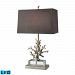 D1867-LED - GUILD MASTER - Covington - 29 9.5W 1 LED Table Lamp Clear Crystal/Polished Nickel Finish with Slate Grey Faux Silk/Light Silver Fabric Shade - Covington