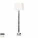 10005-HUE-B - GUILD MASTER - Crystal - 62 60W 1 LED Floor Lamp with Philips Hue LED Bulb/Bridge Clear Finish with White Fabric Shade - Crystal