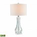 D2627-LED - GUILD MASTER - Flaired Glass - 29 9.5W 1 LED Table Lamp Translucent Light Green Finish with White Linen Shade - Flaired Glass