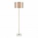 D4321 - GUILD MASTER - Farthing - One Light Floor Lamp Gold/White Finish with Soft Gold Metal /White Fabric Shade - Farthing