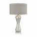 D3811 - GUILD MASTER - Geneve - Two Light Table Lamp Silver Tierra/White Marble Finish with Grey Fabric Shade - Geneve