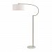 D3592 - GUILD MASTER - Gamma - One Light Floor Lamp Aged Brass/White Marble Finish with White Fabric Shade - Gamma