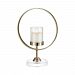 351-10711 - GUILD MASTER - Full Moon - 11 Round Candle Holder Gold-Plated/Clear Finish - Full Moon