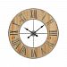 3205-002 - GUILD MASTER - Foxhollow - 35.43 Wall Clock Natural Oak Stain/Raw Steel Finish - Foxhollow