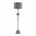 D2765 - GUILD MASTER - Fluted Neck - One Light Floor Lamp Gold/Grey Finish with Grey Faux Silk/Grey Shade - Fluted Neck