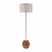 D3628 - GUILD MASTER - Hot Spot - One Light Floor Lamp Mahogany Wood Tone/Antique Gold Finish with Grey Fabric Shade - Hot Spot