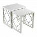 136-007/S2 - GUILD MASTER - Marrakech - 21 Nesting Table (Set of 2) Gloss White Finish - Marrakech
