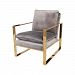 1204-077 - GUILD MASTER - Old - 33 Armchair Grey Velvet/Gold Plated Stainless Steel Finish - Old