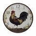 118-031 - GUILD MASTER - Rooster - 13 Large Clock Print On Wood Tone Finish - Rooster