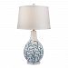 D2478 - GUILD MASTER - Sixpenny - One Light Table Lamp Pale Blue/White Finish with Textured White Linen Shade - Sixpenny