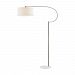 D3025 - GUILD MASTER - Whitecrane - One Light Floor Lamp Satin Nickel/White Finish with White Fabric Shade - Whitecrane
