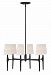 4466BK - Hinkley Lighting - Beaumont - Six Light Medium Pendant Black Finish with Etched Opal Glass with Off White Linen Shade - Beaumont