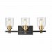 15402/3 - Elk Lighting - Cambria - Three Light Bath Vanity Matte Black/Satin Brass Finish with Clear Glass - Cambria