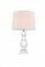 TL1007 - Elegant Decor - Regina - One Light Table LampChrome Finish with Clear Crystal - Regina