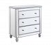 MF6-1019S - Elegant Decor - Contempo - 33 3 Drawer Bedside CabinetHand Rubbed Antique Silver Finish with Clear Mirror Glass - Contempo
