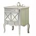 MF3-5106SC - Elegant Decor - Camille - 30 2 Door Vanity CabinetSilver Leaf Finish with Clear Mirror Glass - Camille